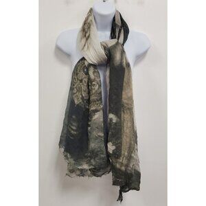 Ottotredici Womens Cashmere Blend Krishna Printed Scarf Avant Garde Eclectic